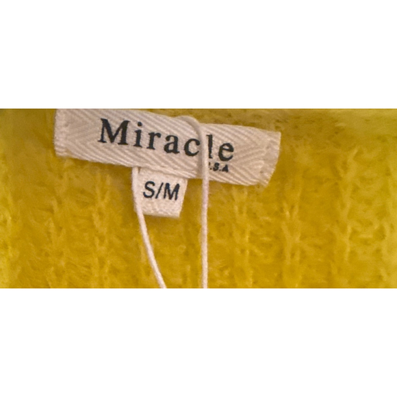 SMILE Yellow Open Front Cardigan S/M - Picture 3 of 4